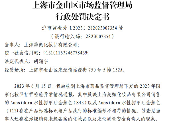上海一家化妆品工厂因质量安全负责人空缺被罚！